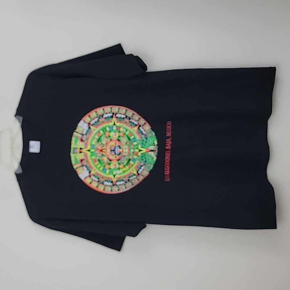 Yazbek Black Graphic Los Algodones, Baja, Mexico Short Sleeve T-Shirt XL